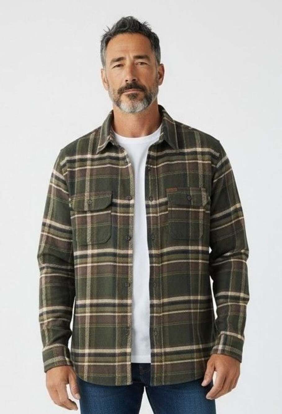 Orvis Heavyweight Flannel Shirt Size Large Green Plaid
